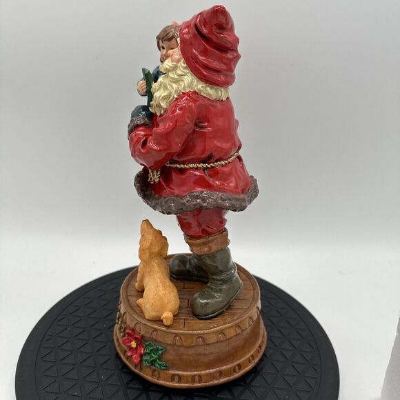 Home for the Holidays Visions of Santa 1898 Resin Santa Musical Figure 10" NEW - Picture 6 of 6